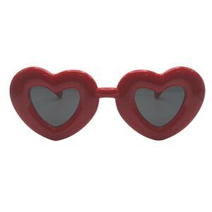 6190R | Red Thick Frame Novelty Heart Sunglasses